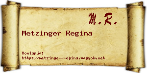 Metzinger Regina névjegykártya